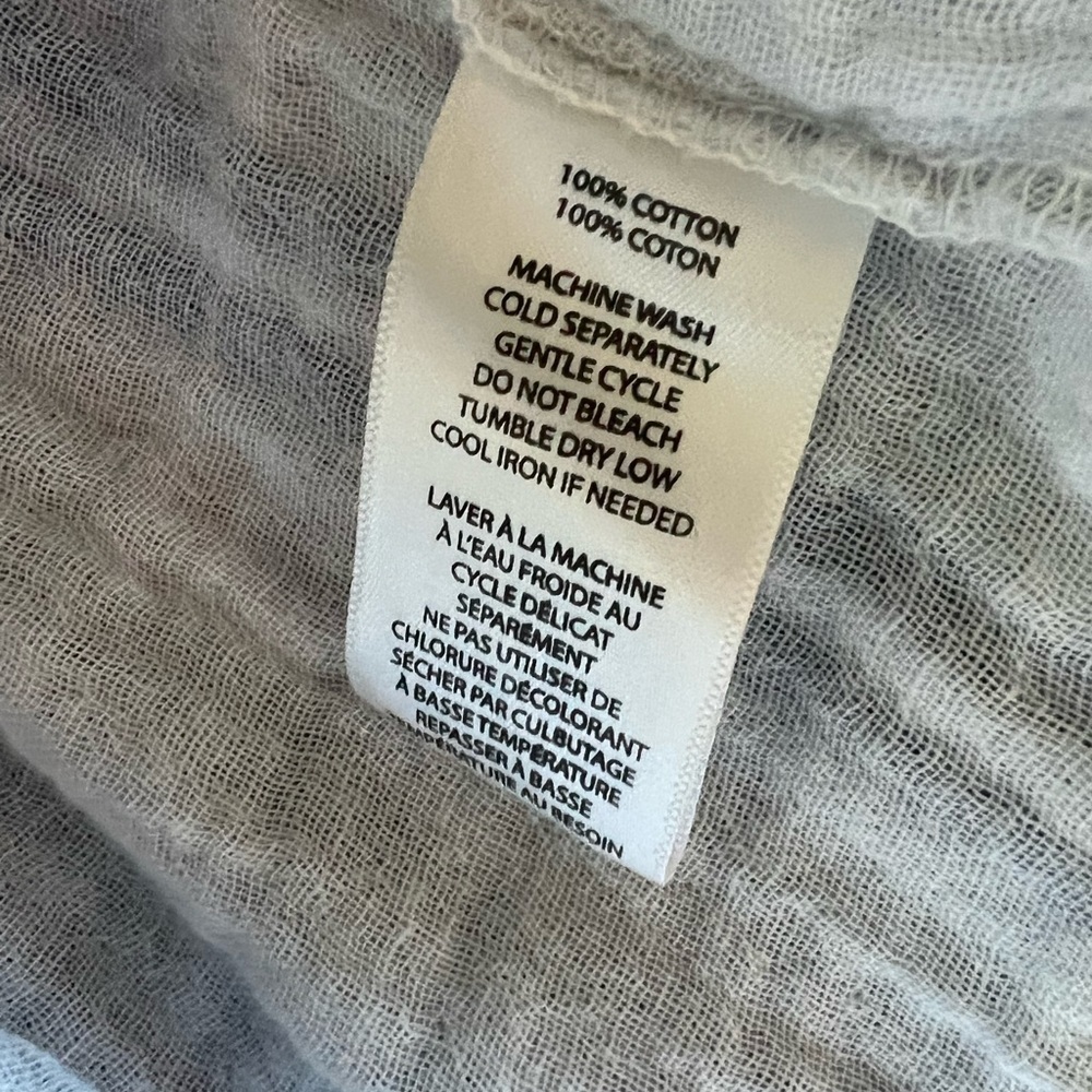 Beach Lunch Lounge Medium Cotton Pastel Stripe Neutral Shirt Coastal Casual Soft - Picture 7 of 9